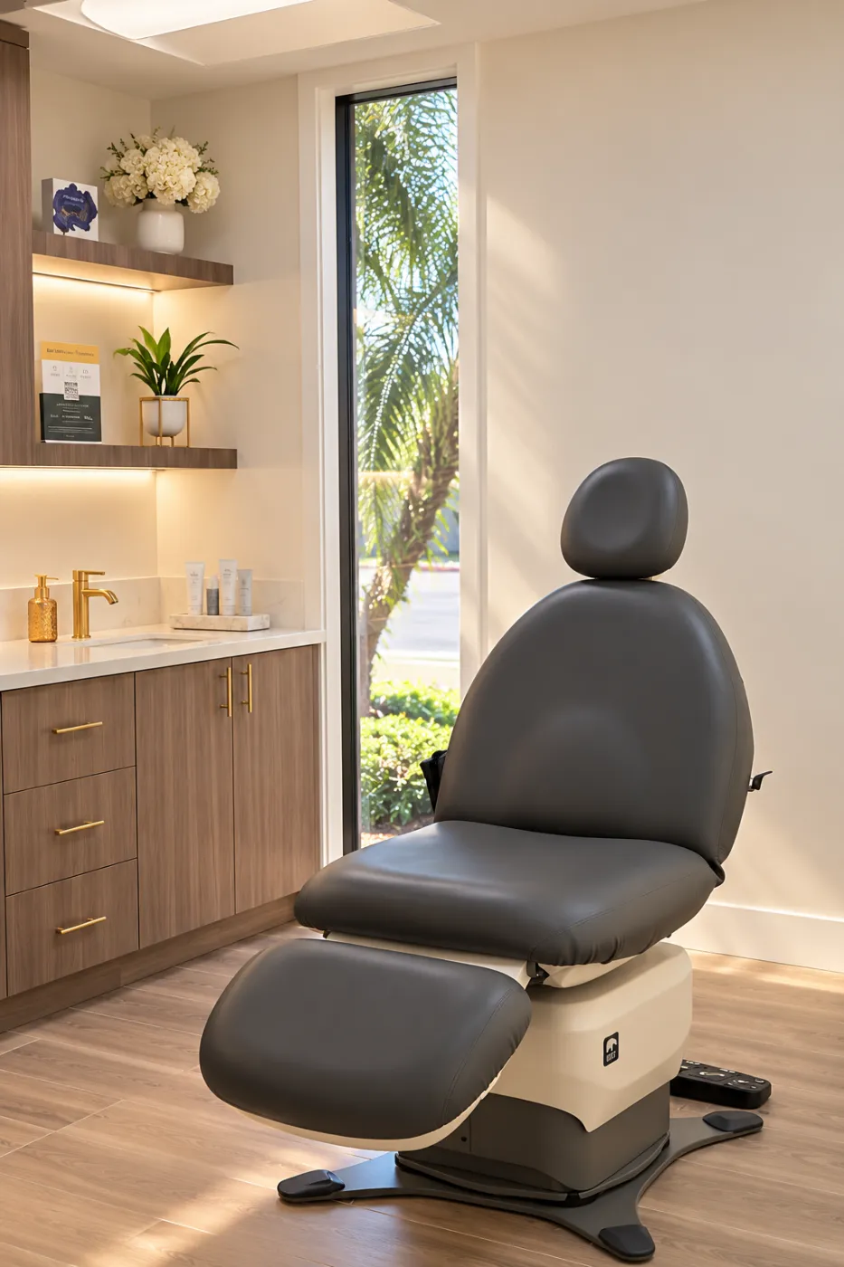 A treatment room at Liquid Beauty Huntington Beach